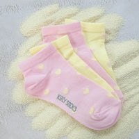 Girls light pink ankle socks with hearts