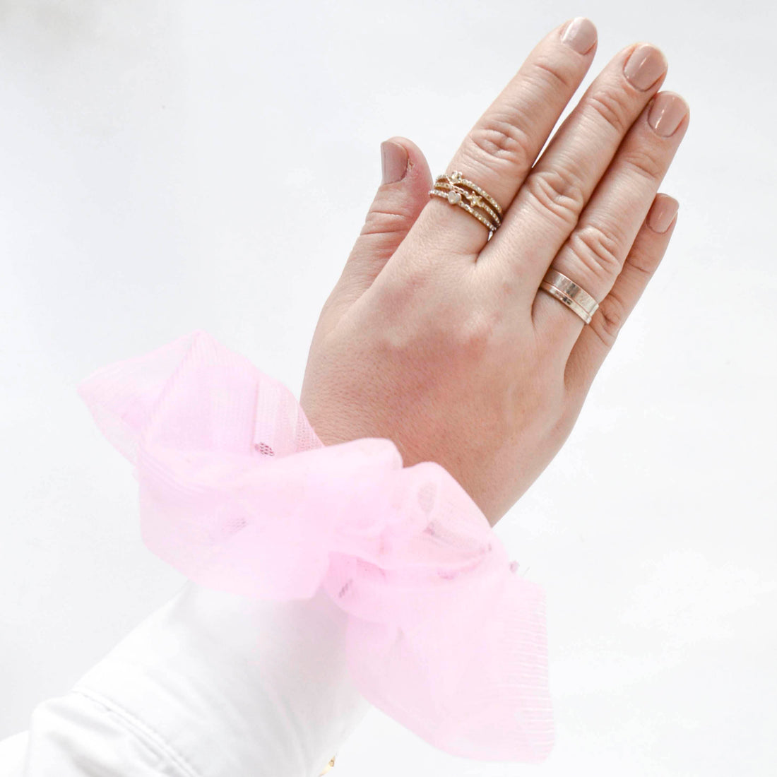 Pink Scrunchie with Sequined Tulle