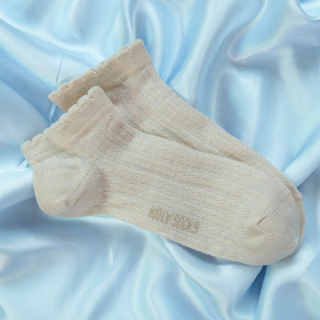 Hollow out plain girls socks