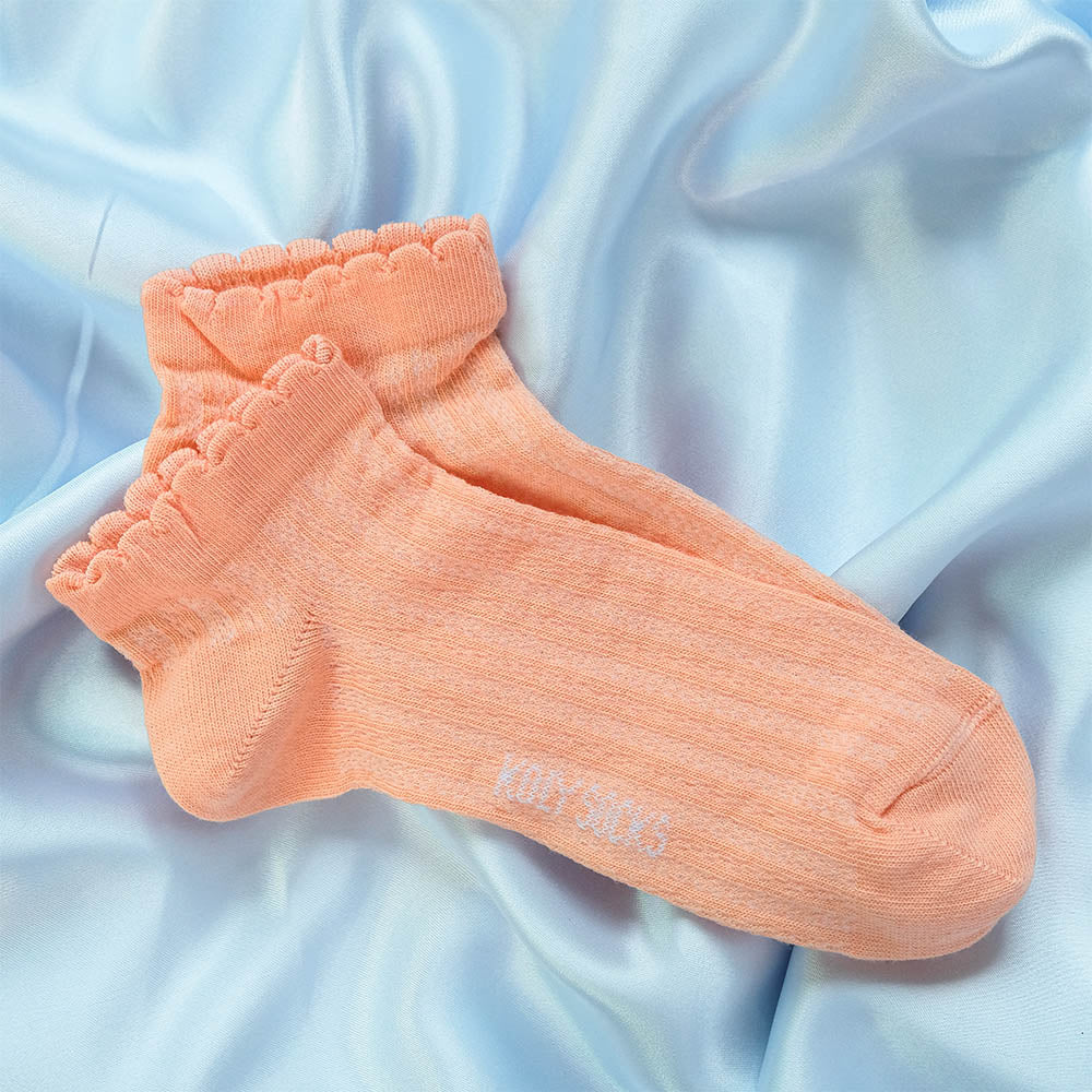 Hollow out plain girls socks