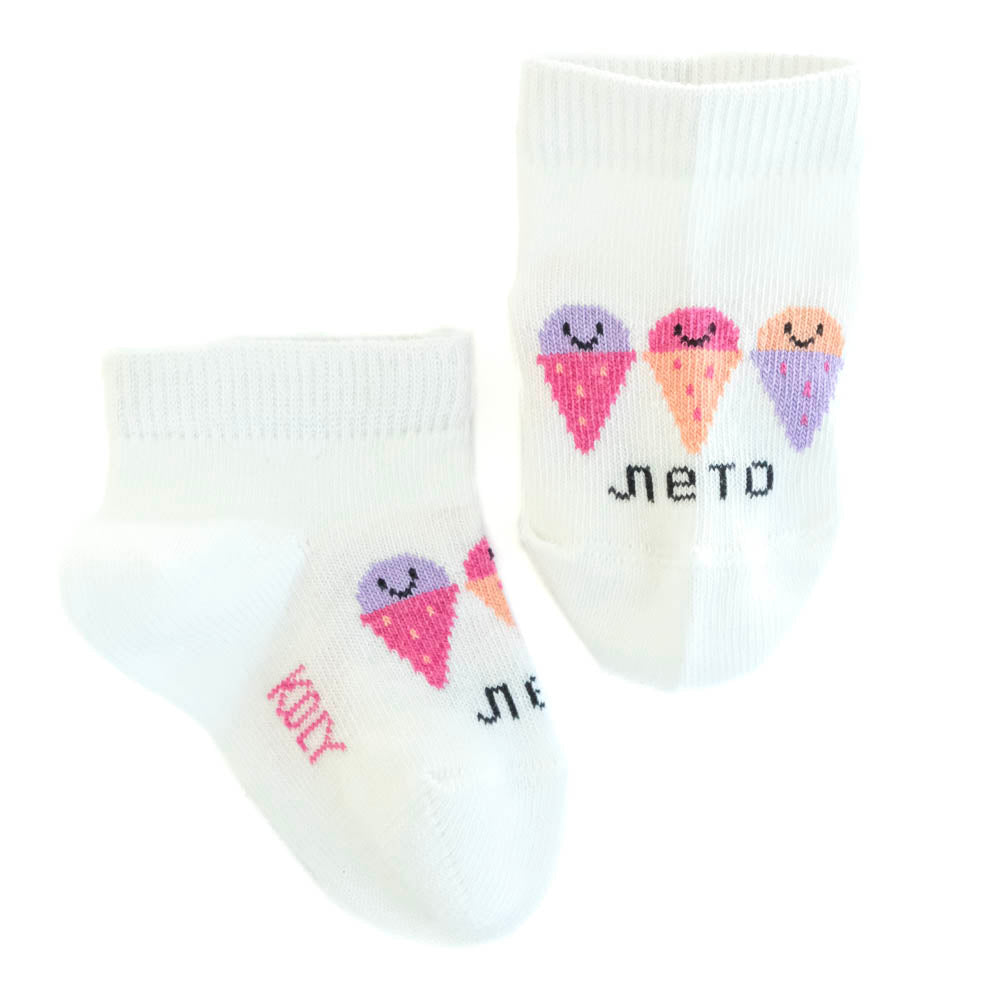 Summer ice cream baby girl ankle socks