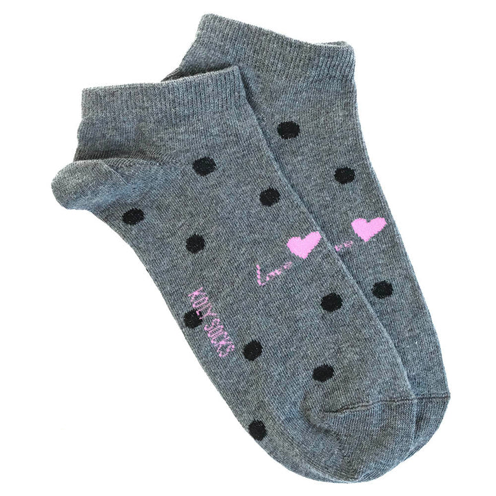 Love grey ankle socks with dots