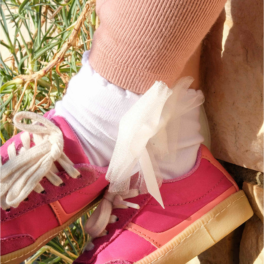 Formal Socks Tulle bow with Satin ribbon