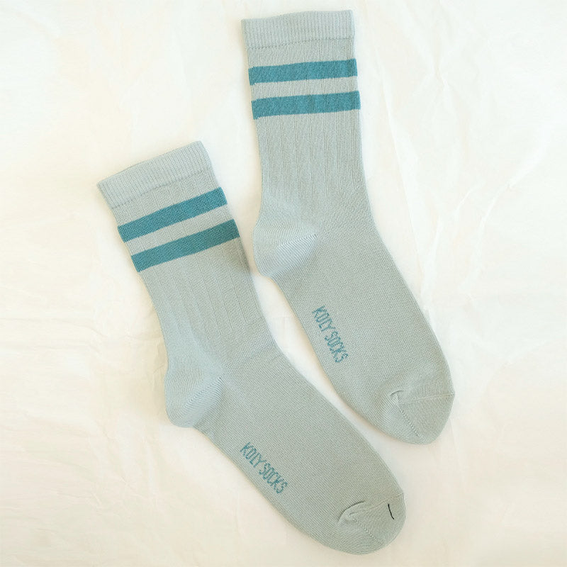 Green Two Stripes Socks