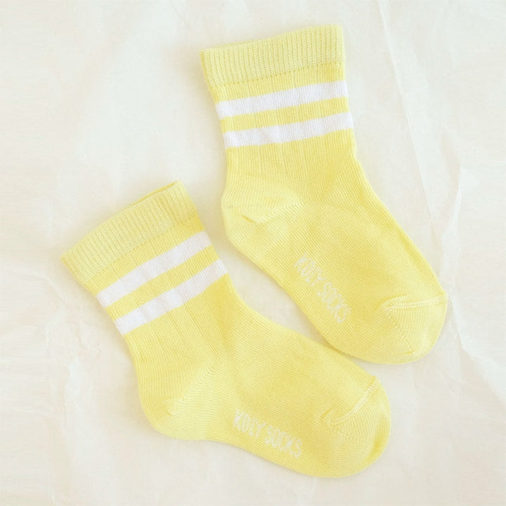 Yellow Two Stripes Socks