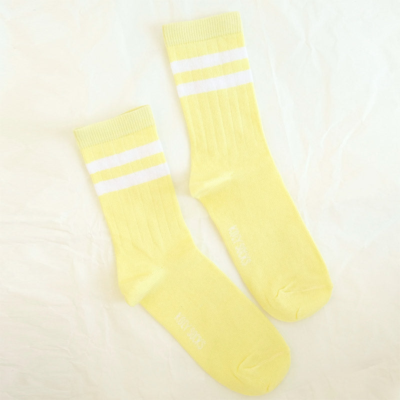 Yellow Two Stripes Socks