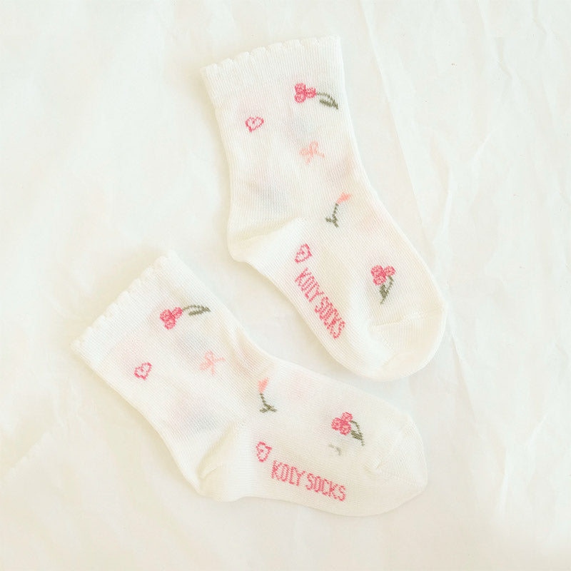 Romantic Flowers Girls Socks