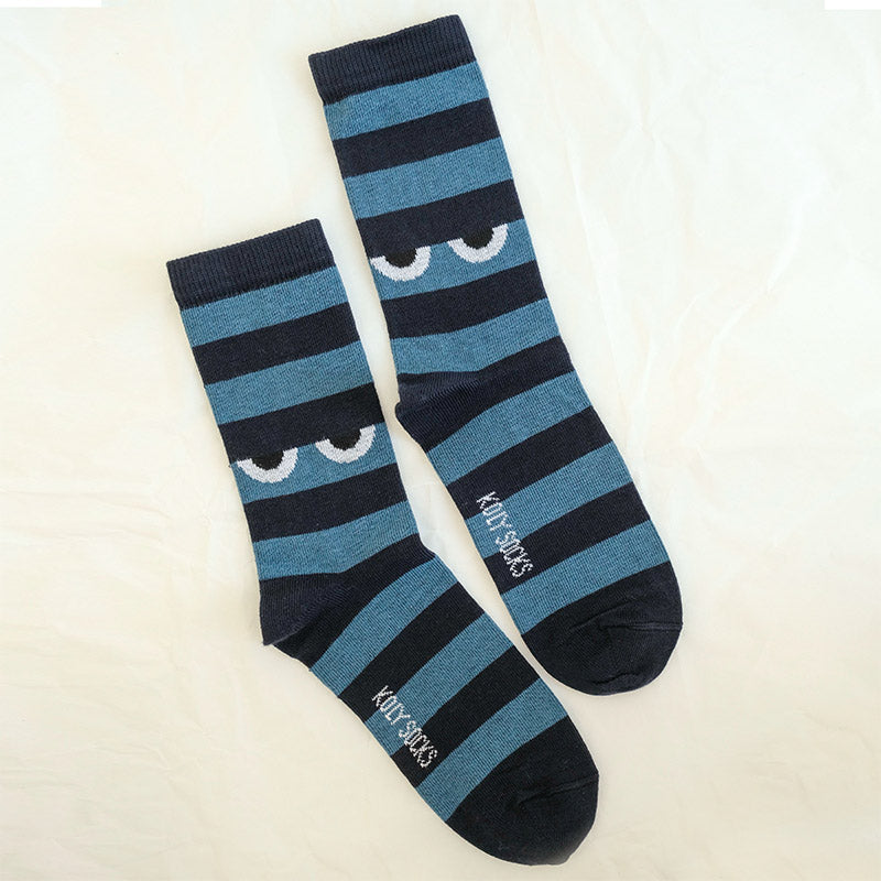 Navy Blue Eyes Socks