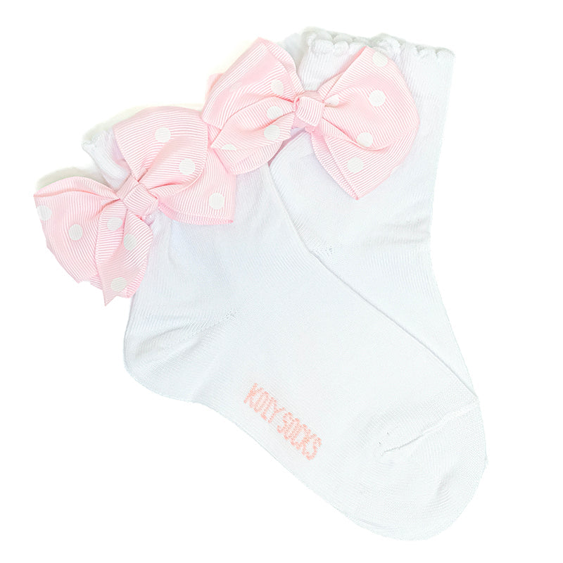 Socks with pink bow