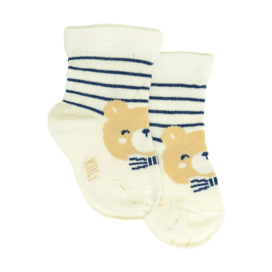 Cream Socks with elegant Bear